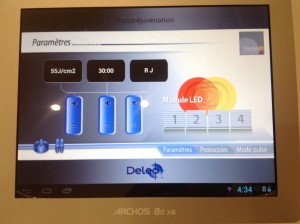 Ecran de configuration de la LED